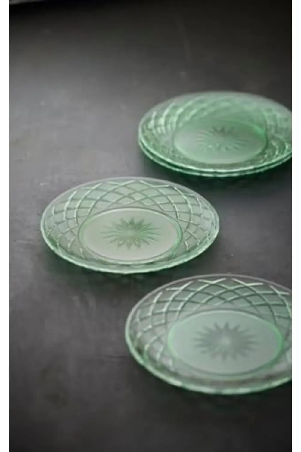 Glas Sorrento Cam Tabak 4 Adet Çap:21 Cm Yeşil 1178227