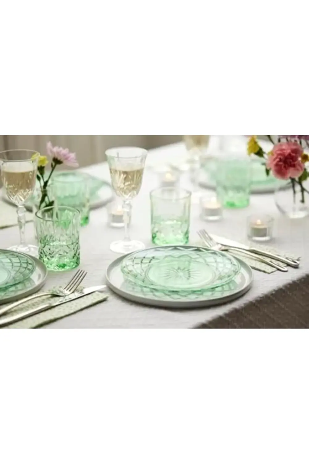 Glas Sorrento Cam Tabak 4 Adet Çap:21 Cm Yeşil 1178227