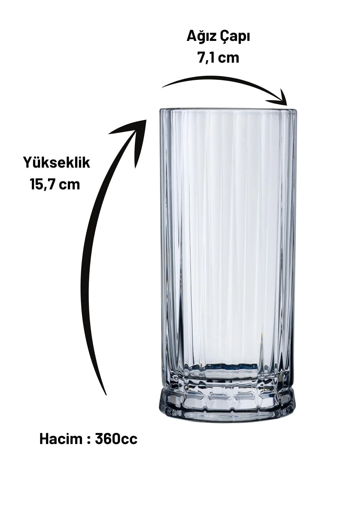 Glass 68194 Wayne Kristal Meşrubat Kokteyl Bardağı 360cc - 6 Adet