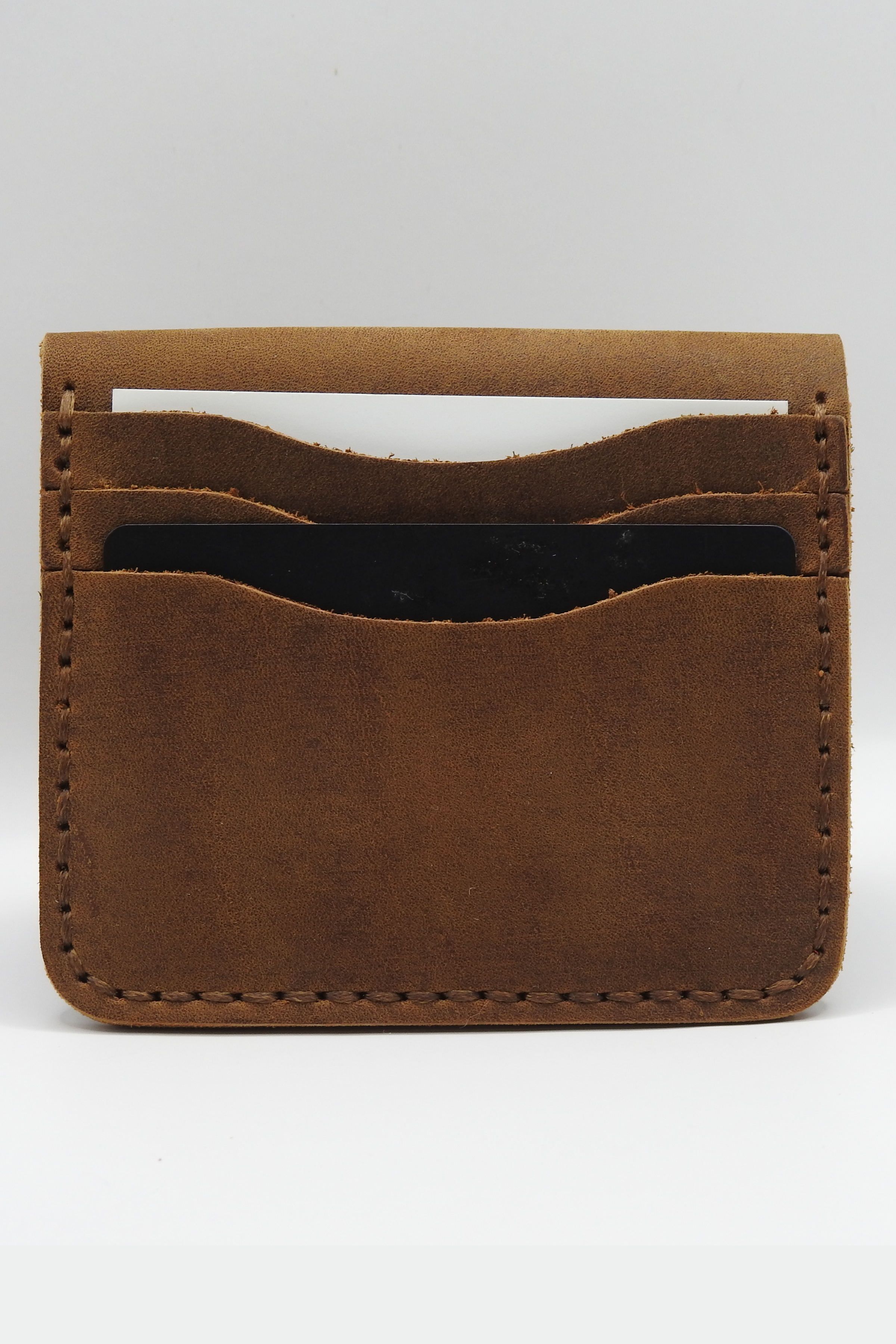 Norwegia Gløden - El Yapımı %100 Hakiki Deri Erkek Cüzdan - Tarçın (El Dikişi)