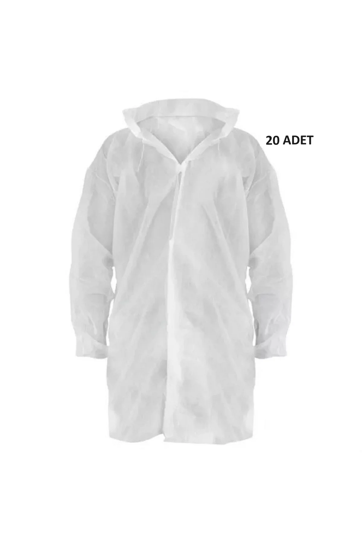 GLOBAL 20 Adet Tek Kullanımlık Ziyaretçi Önlüğü Medikal Önlük Tel