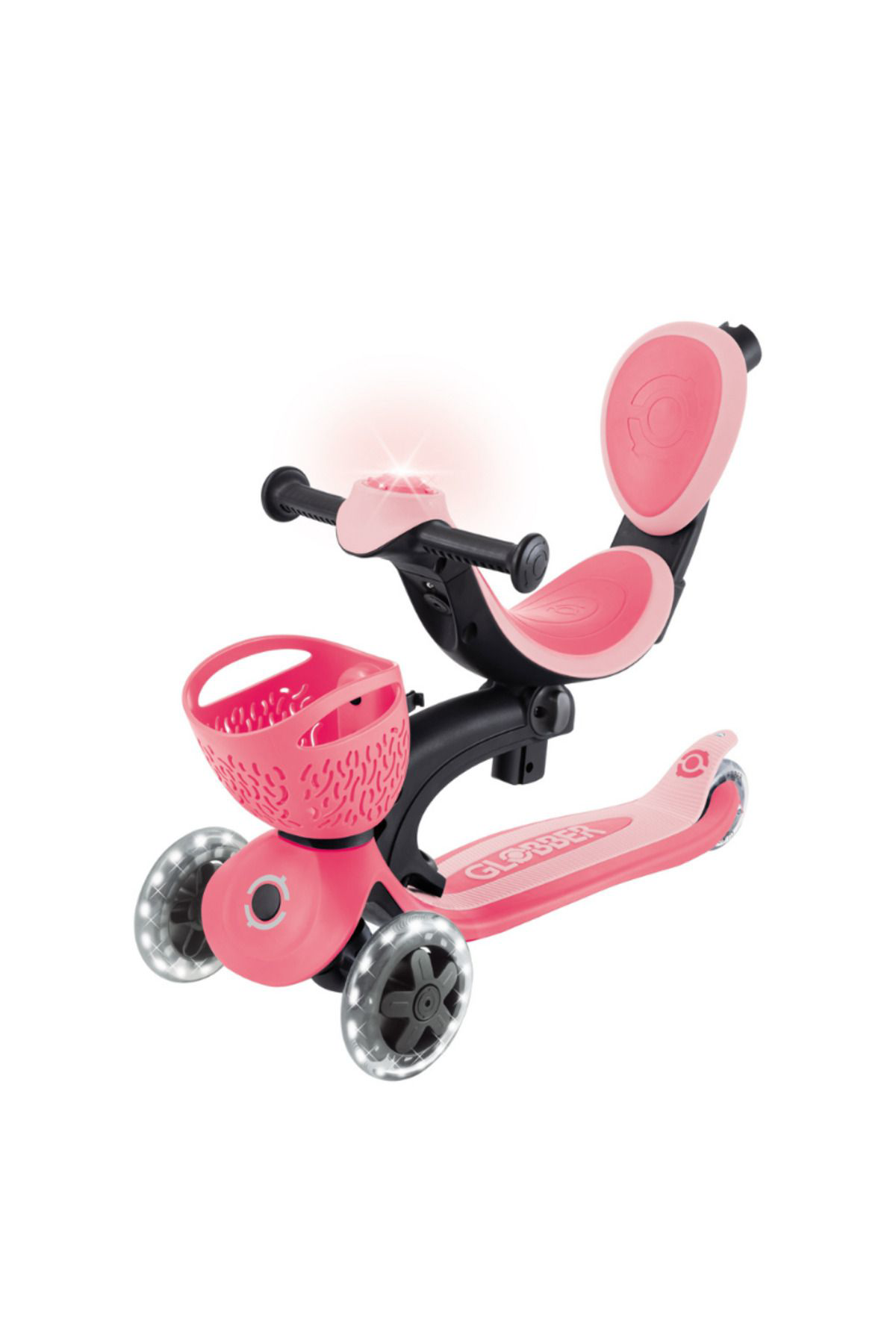Globber Go Up Baby 360 Işıklı Scooter - Koyu Pastel Pembe
