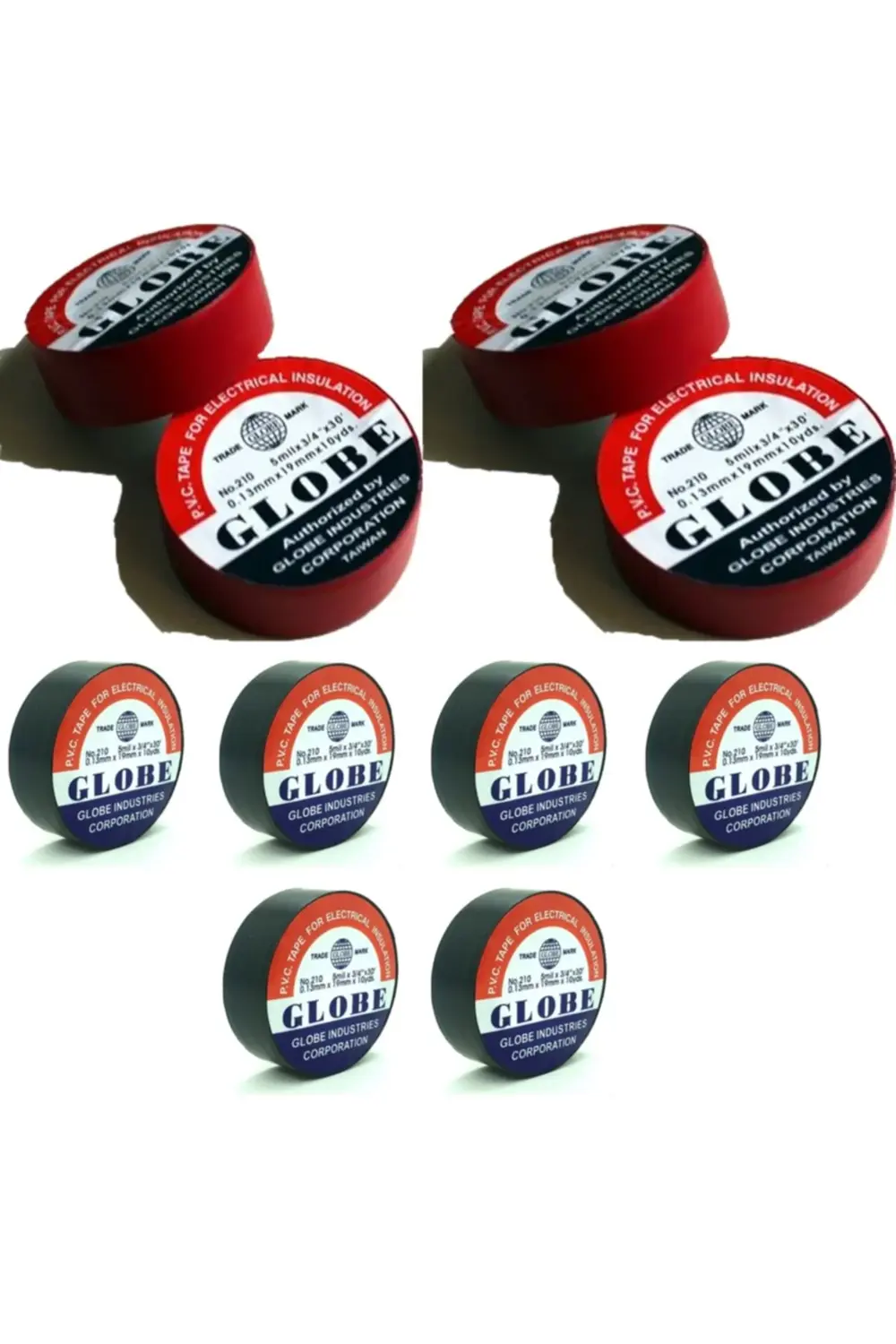 Globe Izole Bant 4 Adet Kırmızı 6 Adet Siyah