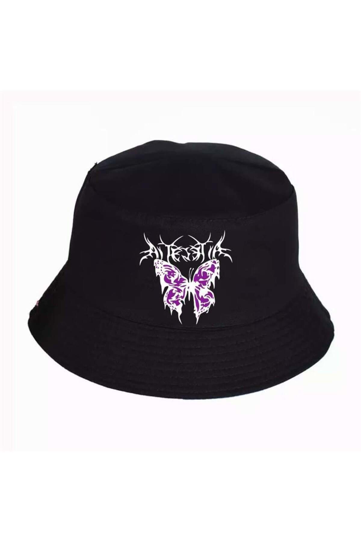 Gloomy Butterfly Bucket Şapka