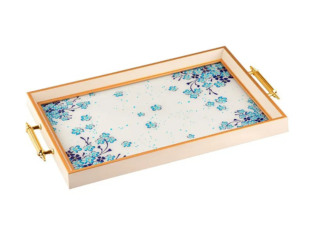 Glore A08-006 Safire Çerçeveli Tepsi 31x46 Cm 82560 Glore A08-006 Safire Çerçeveli Tepsi 31x46 Cm 82560