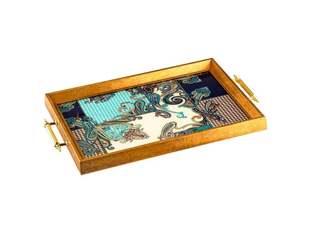 Glore A08-006 Sartre Cobalt Çerçeveli Tepsi 31x46 Cm 82555 Glore A08-006 Sartre Cobalt Çerçeveli Tepsi 31x46 Cm 82555