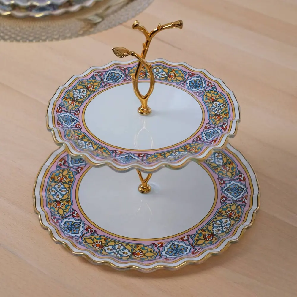 Glore Gisele Altın Yaldızlı Cam Kurabiyelik 81219