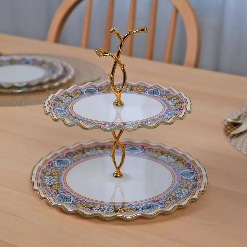 Glore Gisele Altın Yaldızlı Cam Kurabiyelik 81219