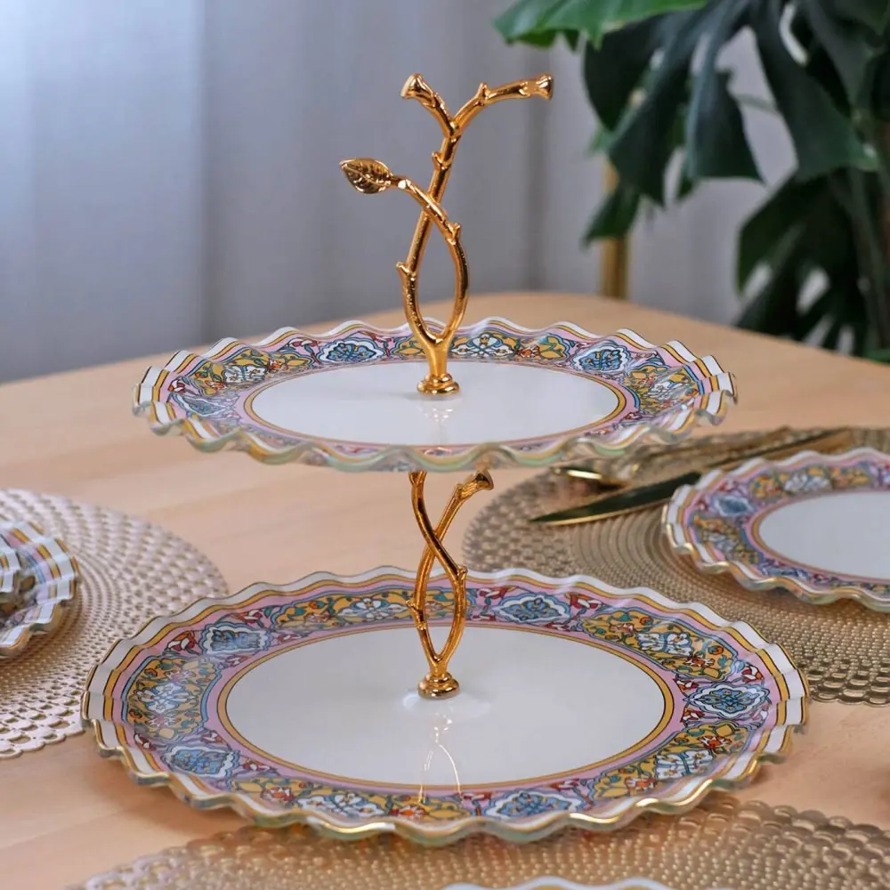 Glore Gisele Altın Yaldızlı Cam Kurabiyelik 81219