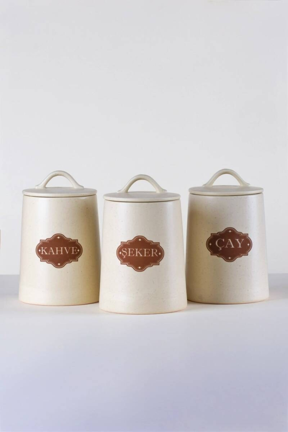 Elif Aksesuar Glore Seramik 3 Lü Çay Şeker Kavanozu