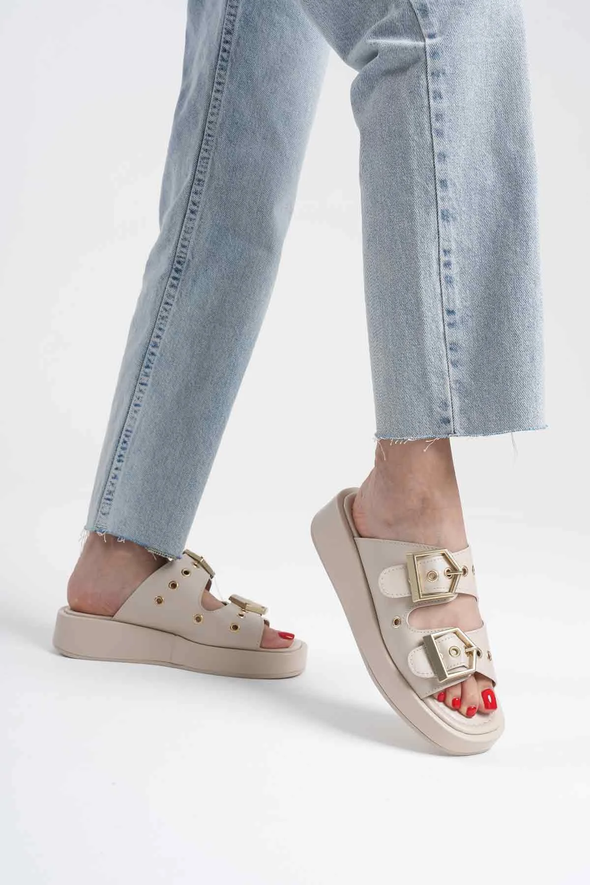 Glos Bej Cilt Terlik