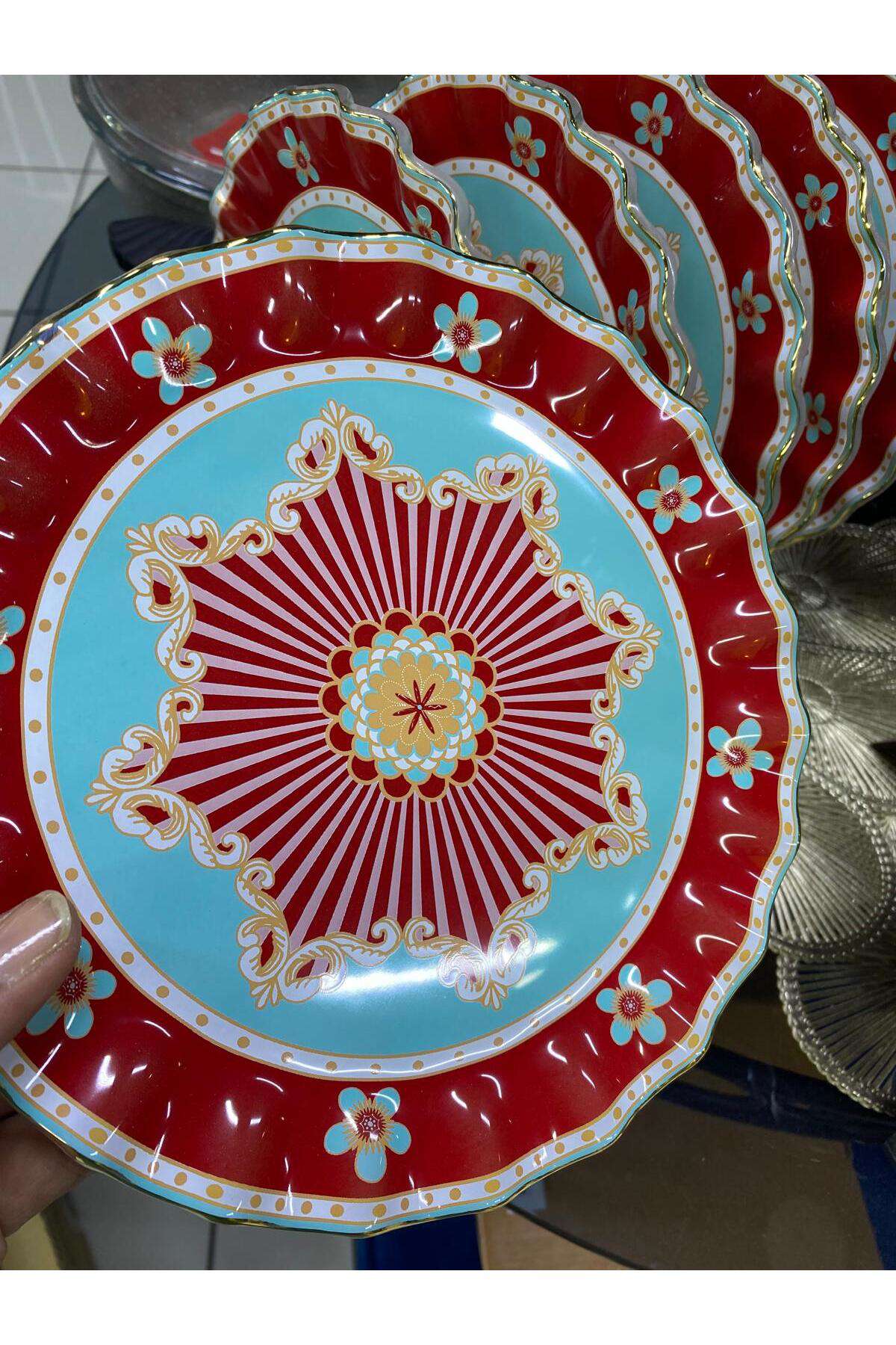 Elif Aksesuar Gloss Cam Pasta Tabağı 21 Cm