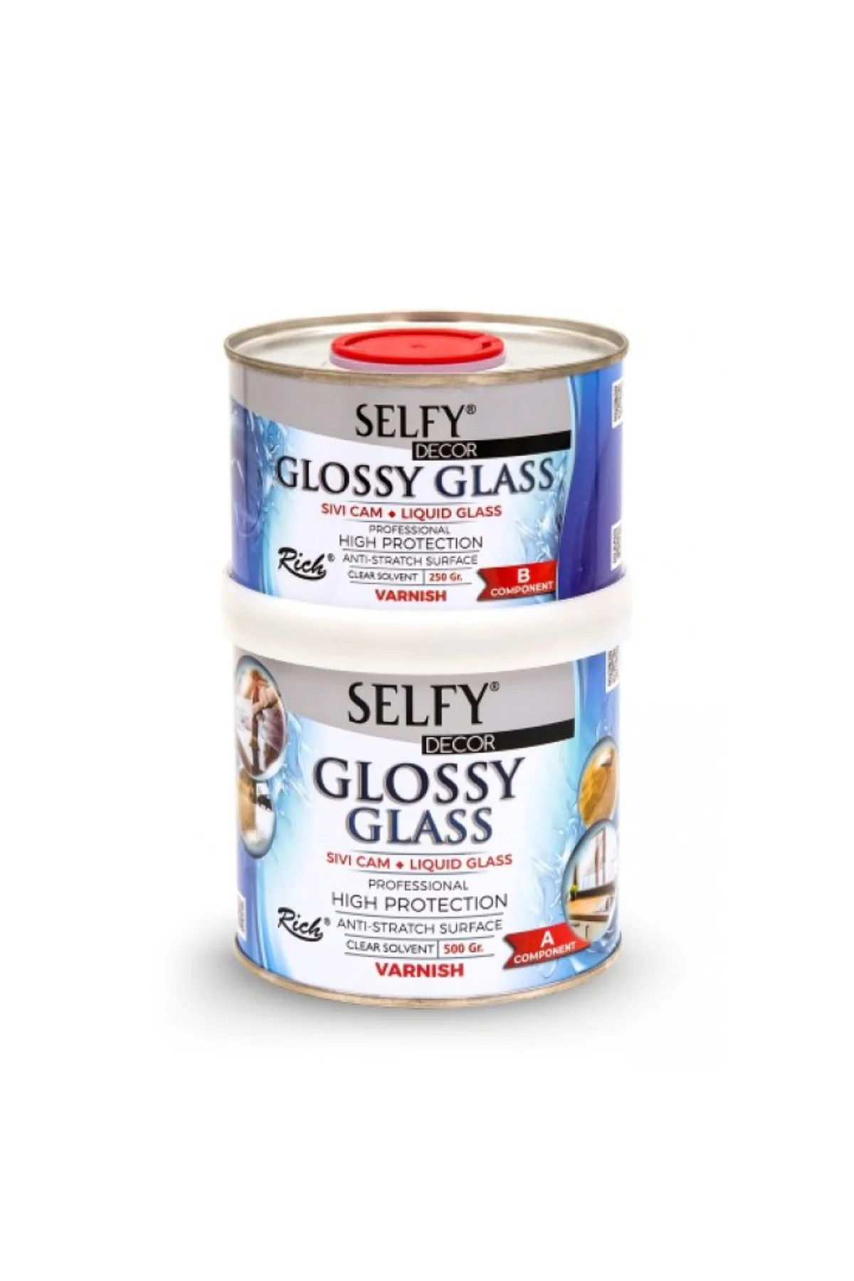 Selfy Decor Glossy Glass Sıvı Cam Vernik 500+250ml / Fiyatı, Yorumları ve Özellikleri