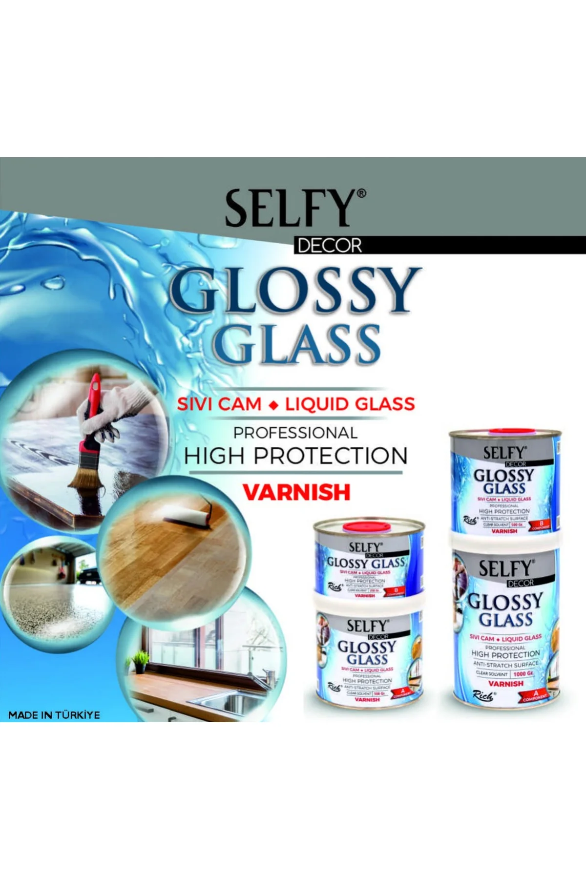 Selfy Decor Glossy Glass Sıvı Cam Vernik 500+250ml / Fiyatı, Yorumları ve Özellikleri