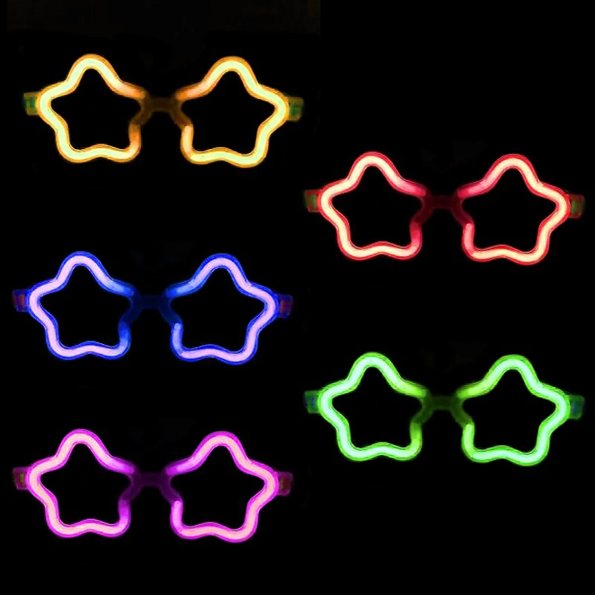 Glow etkili Yıldız Tasarımlı Parti Gözlüğü 12'li Set Glow etkili Yıldız Tasarımlı Parti Gözlüğü 12'li Set