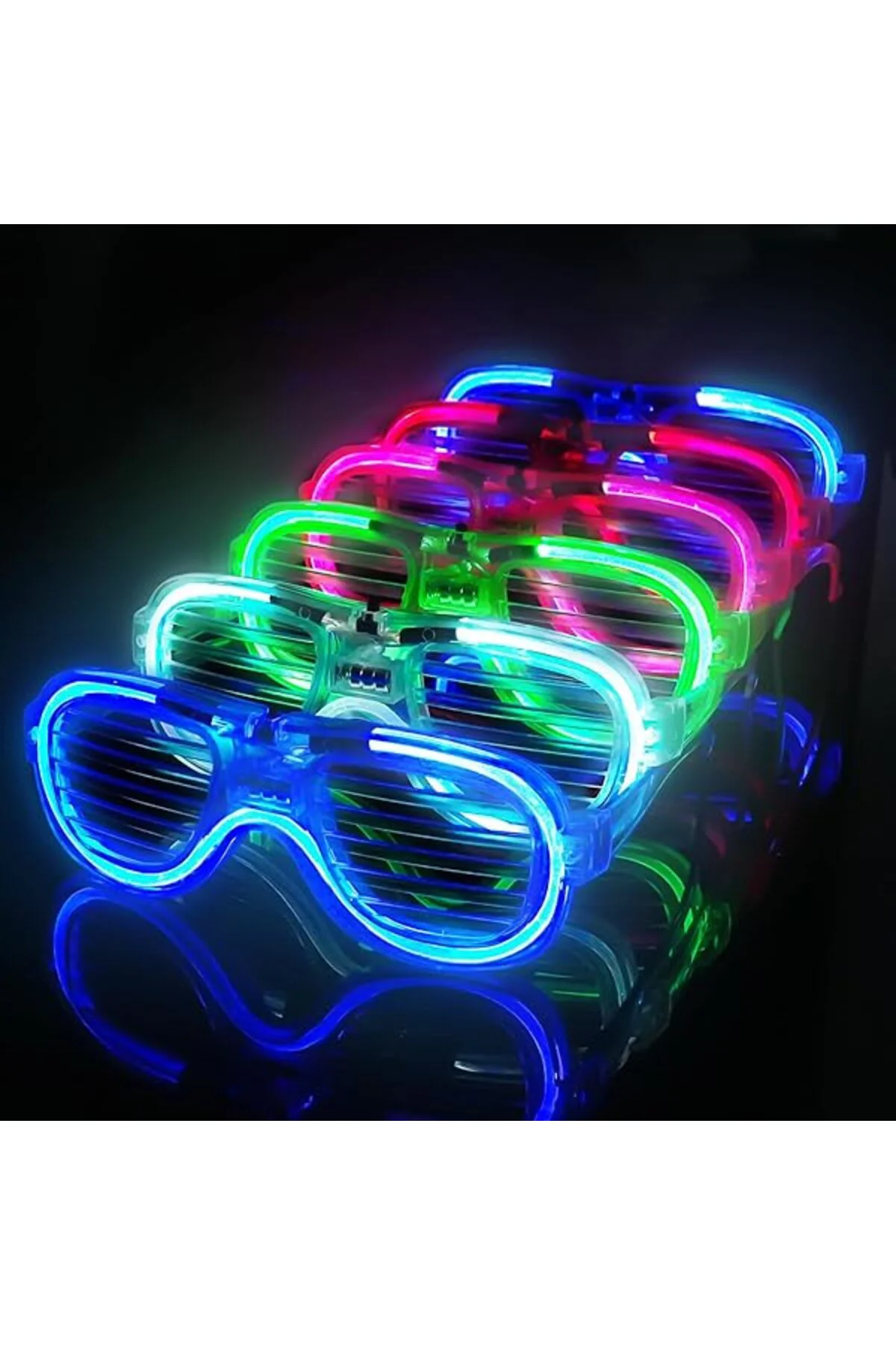 Glow Işıklı Panjur Parti Gözlüğü 12 Adet