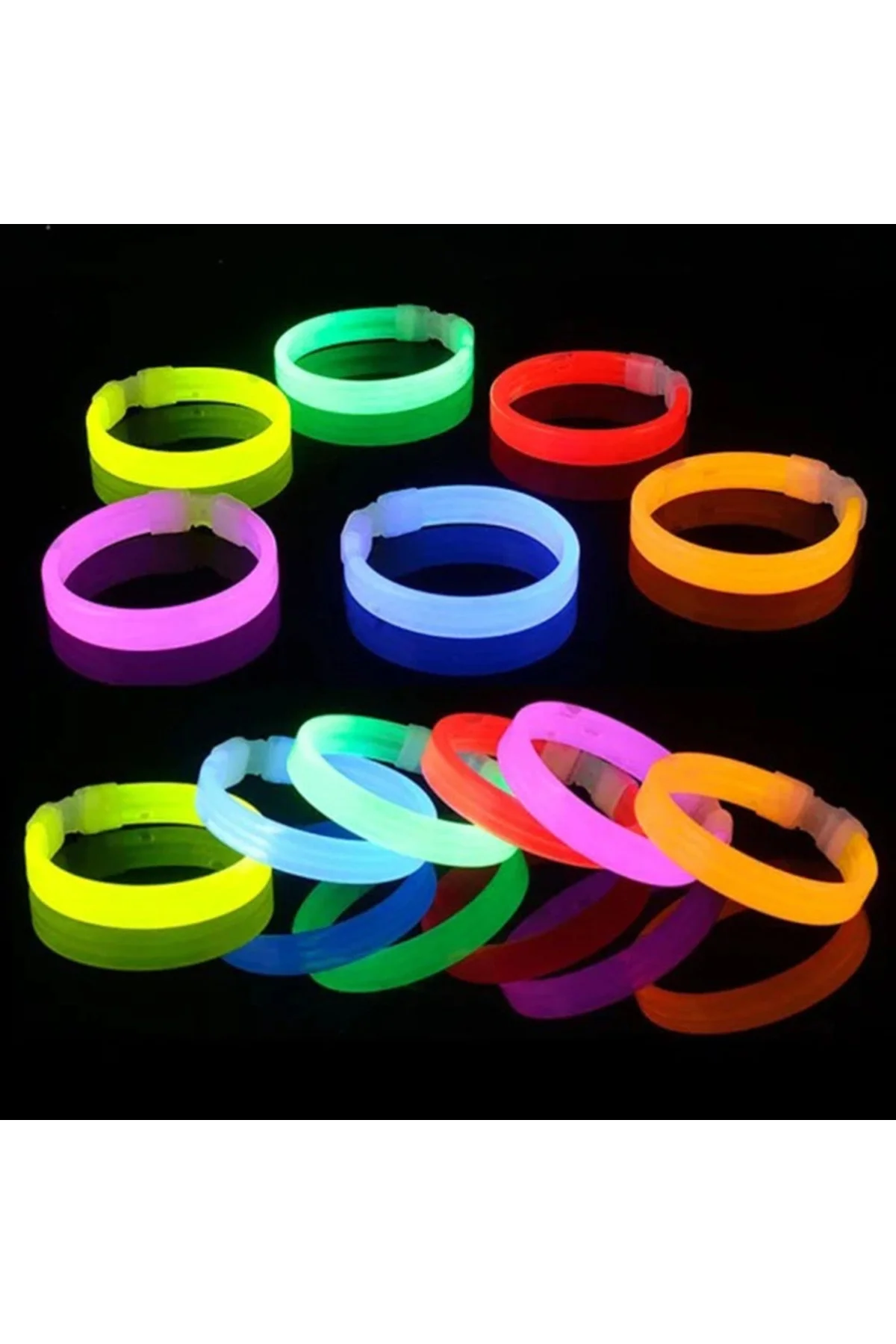 Glow Kalın Bileklik 12’Li Set | Baskıya Uygun Renkli Model - Görsel 2