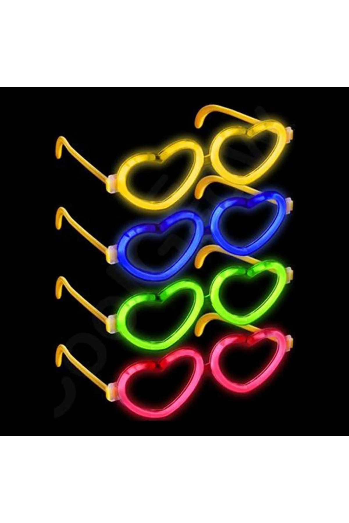 Glow Kalpli Fosforlu Gözlük 6’lı Renkli Set – Neon Parti