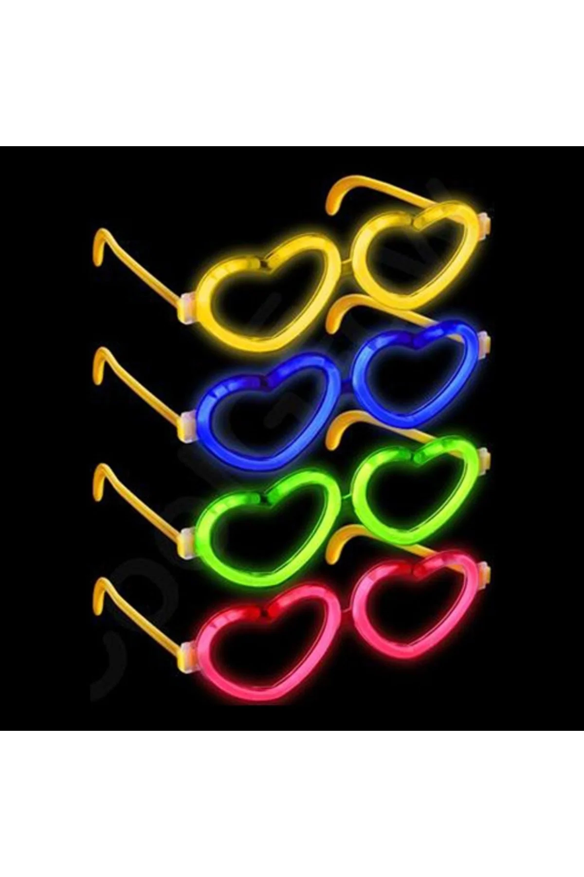Glow Kalpli Fosforlu Gözlük 6’Lı Renkli Set – Neon Parti - Görsel 3