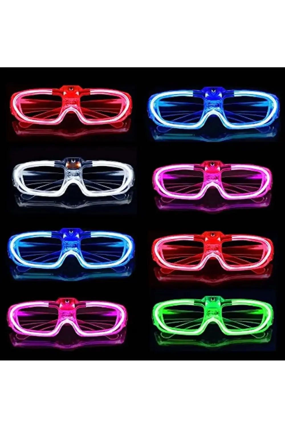 Glow Model 3 Farklı Fonksiyonlu Işıklı Parti Gözlüğü Karışık Renk