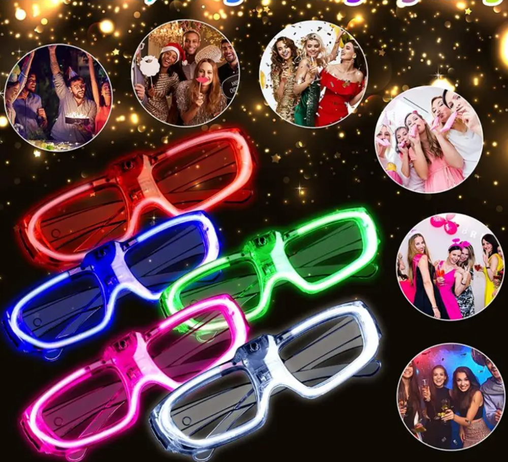 Glow Model 3 Farklı Fonksiyonlu Işıklı Parti Gözlüğü Karışık Renk