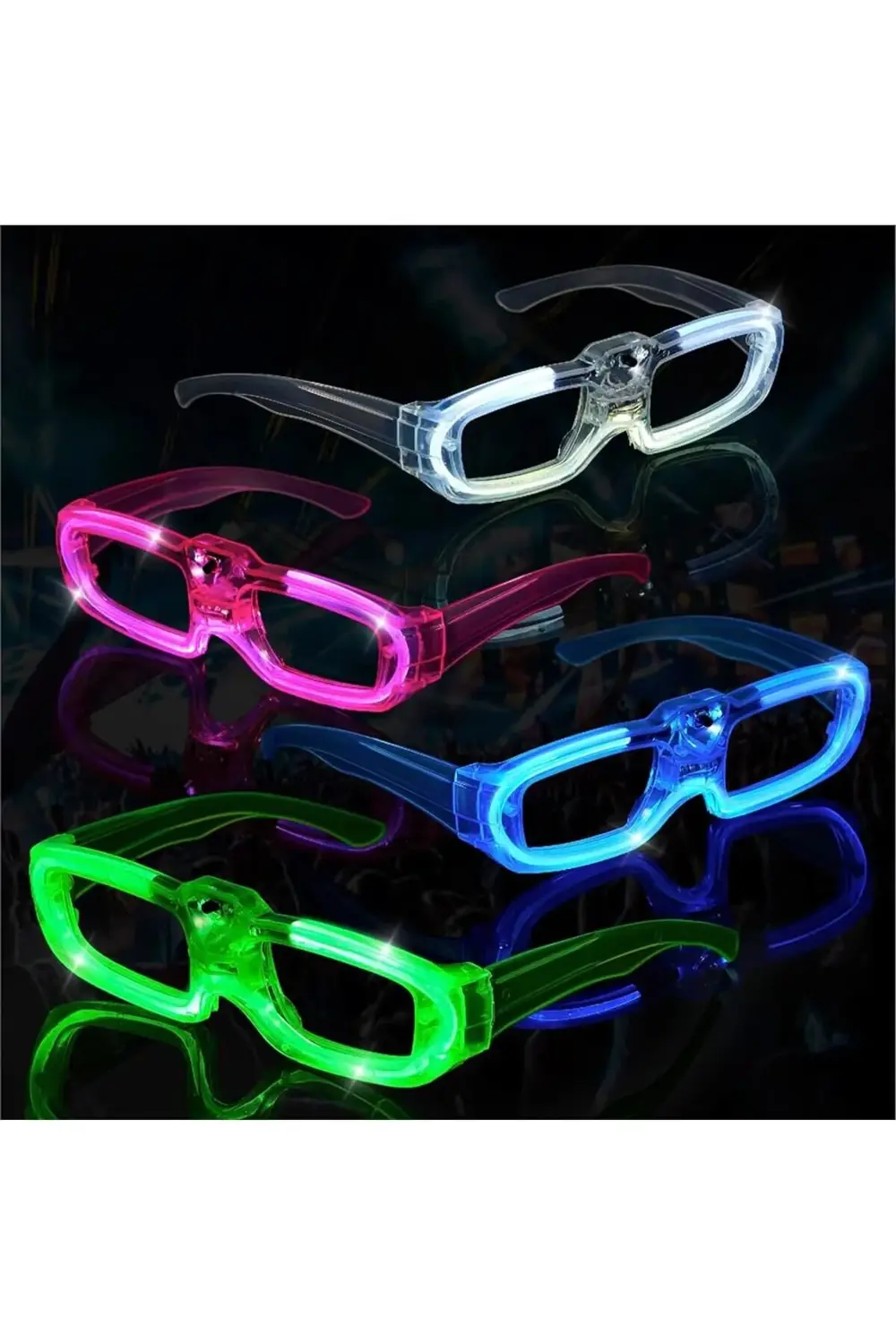 Glow Model 3 Farklı Fonksiyonlu Işıklı Parti Gözlüğü Karışık Renk
