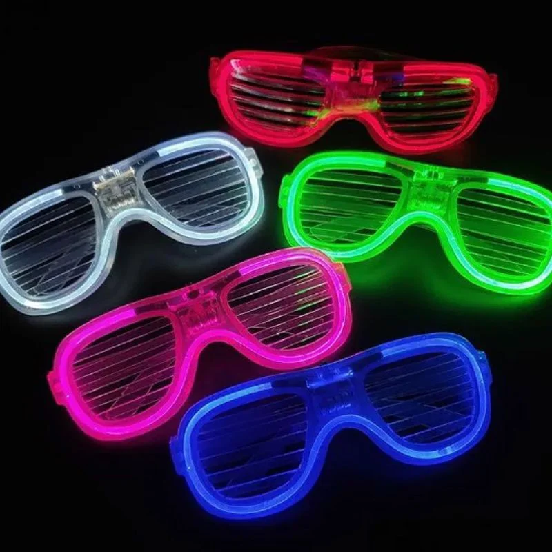Glow Model LED Işıklı Parti Gözlüğü – 3 Modlu 5 Renk 5'li Set