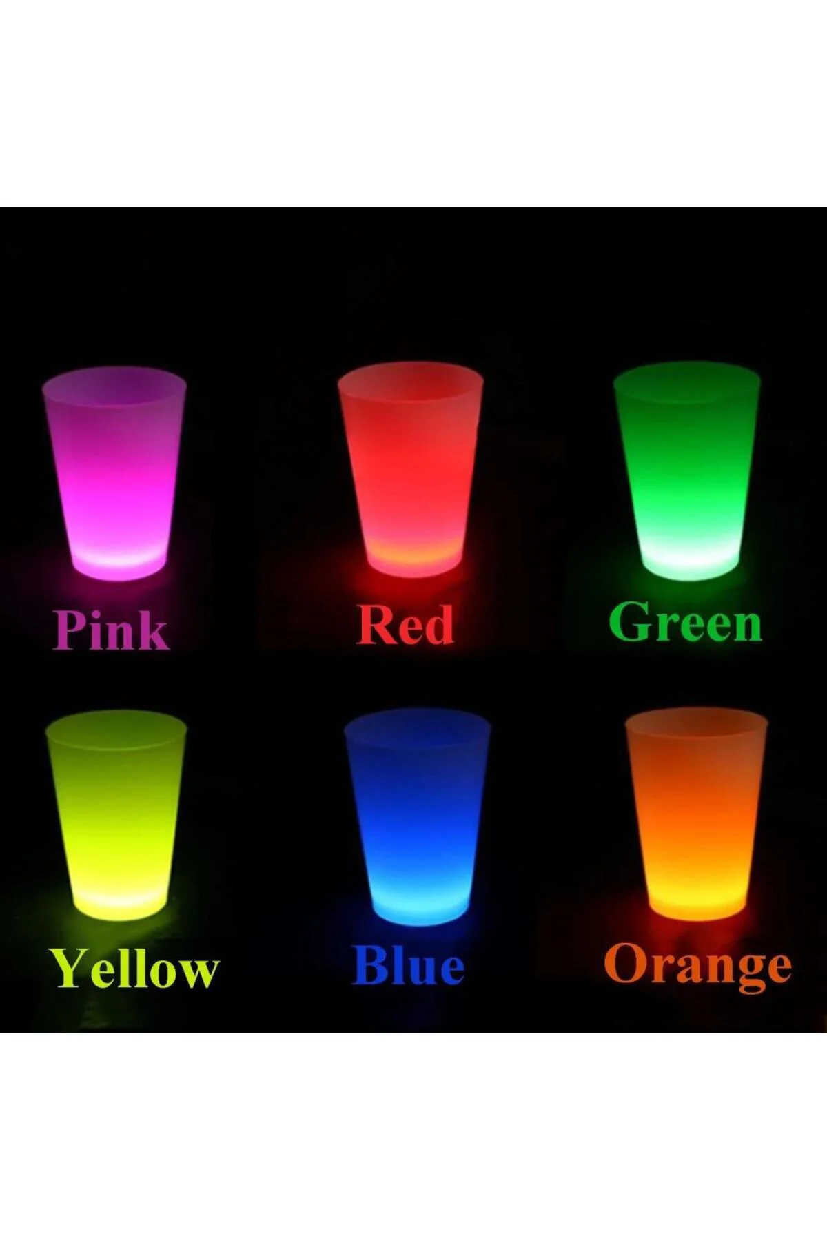 Glow Partisi Bardakları 6 Renk 6 Adet 1.5 oz