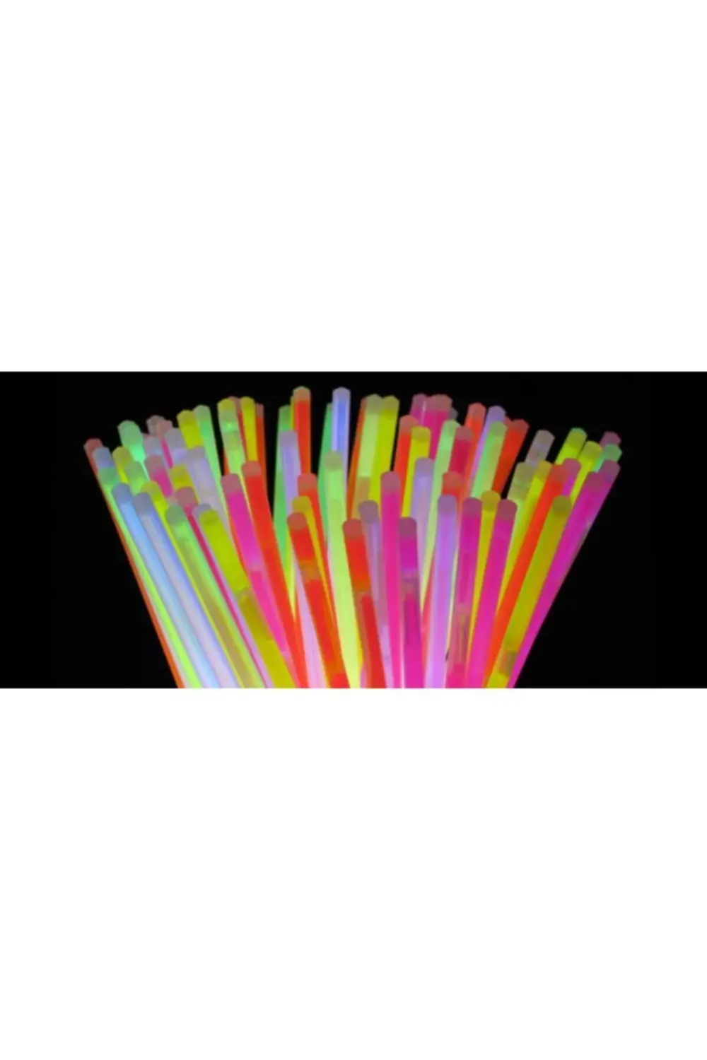 Glow Stick 100 Adet Kırılan Fosforlu Çubuk Bileklik Neon Işık Par
