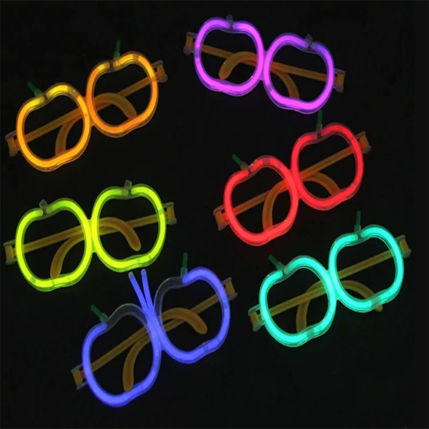 Glow Stick Elma Gözlük - Glow Partisi Gözlüğü - Glow Stick Gözlük
