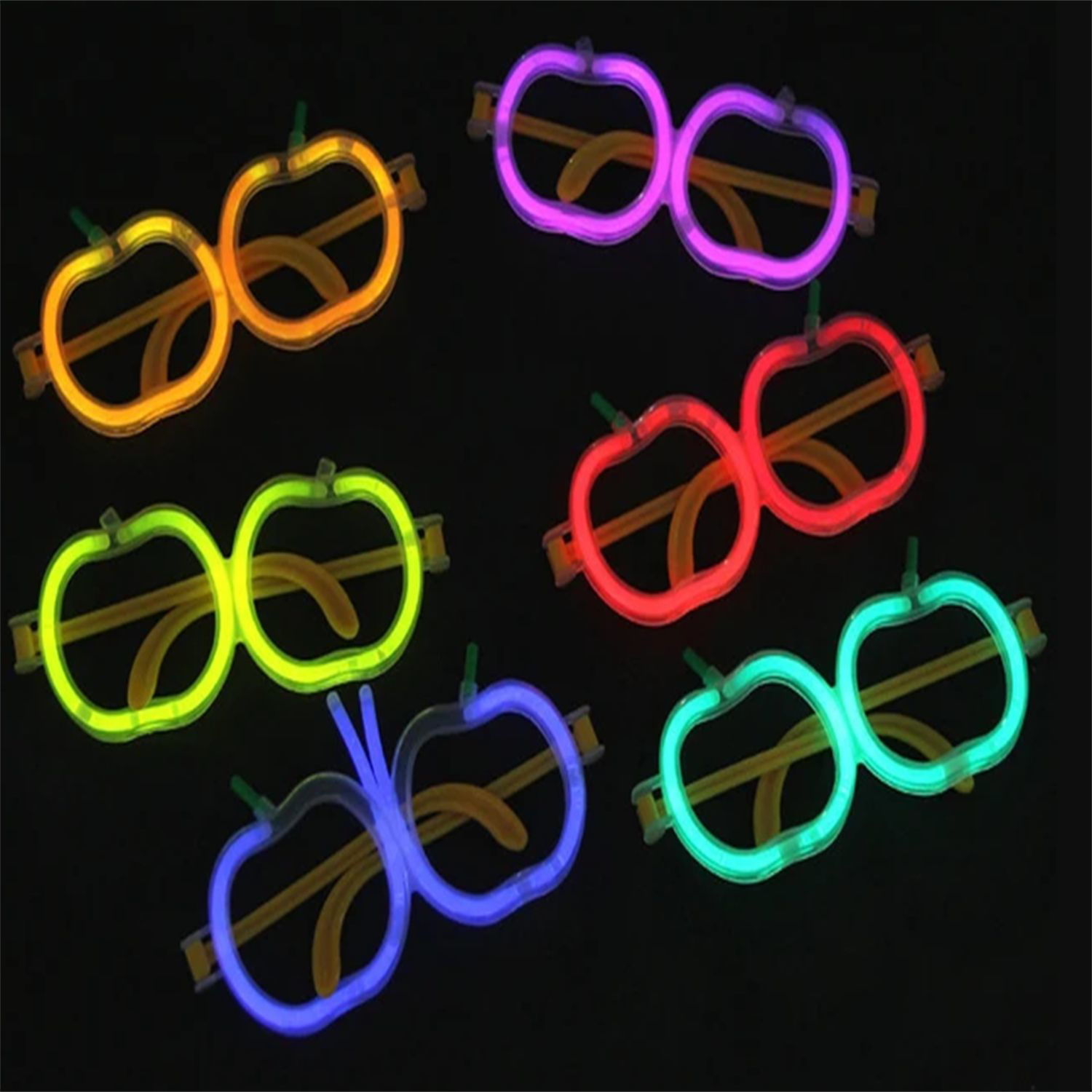 Glow Stick Elma Gözlük - Glow Partisi Gözlüğü - Glow Stick Gözlük