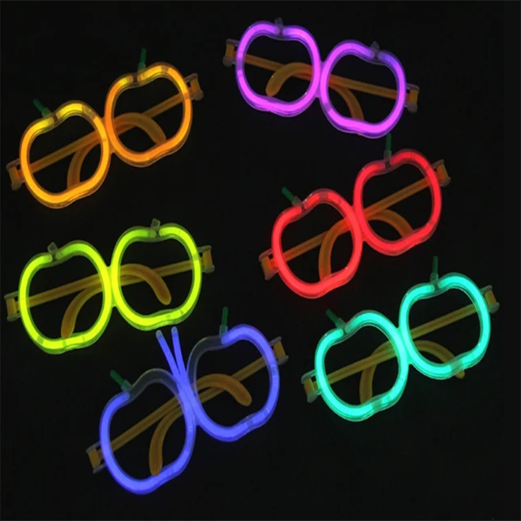 Glow Stick Elma Gözlük - Glow Partisi Gözlüğü - Glow Stick Gözlük