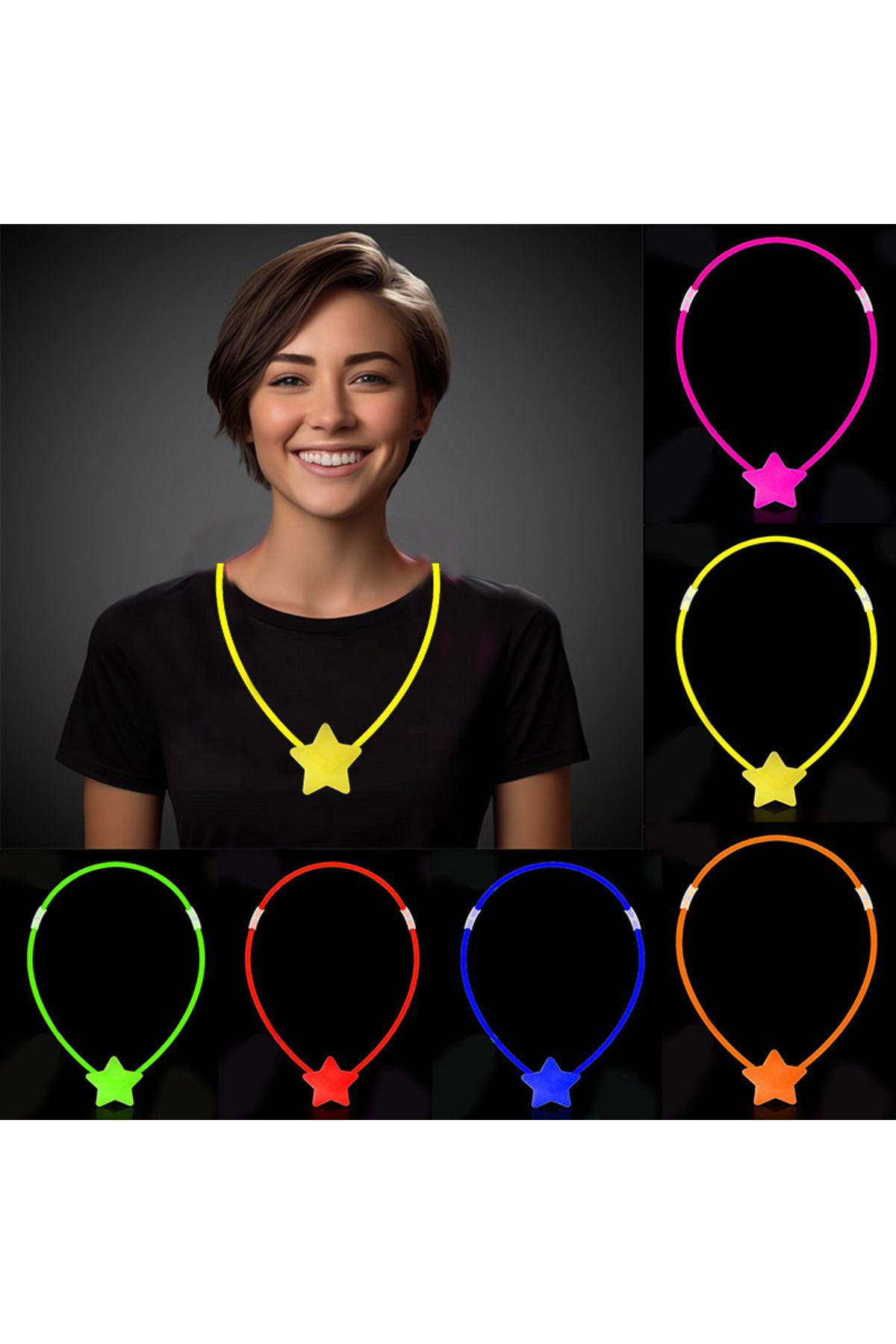 Ok Aksesuar Glow Stick Yıldız Kolye - Glow Kolye - Glow Stick Partisi Yıldız Ok Aksesuar Glow Stick Yıldız Kolye - Glow Kolye - Glow Stick Partisi Yıldız