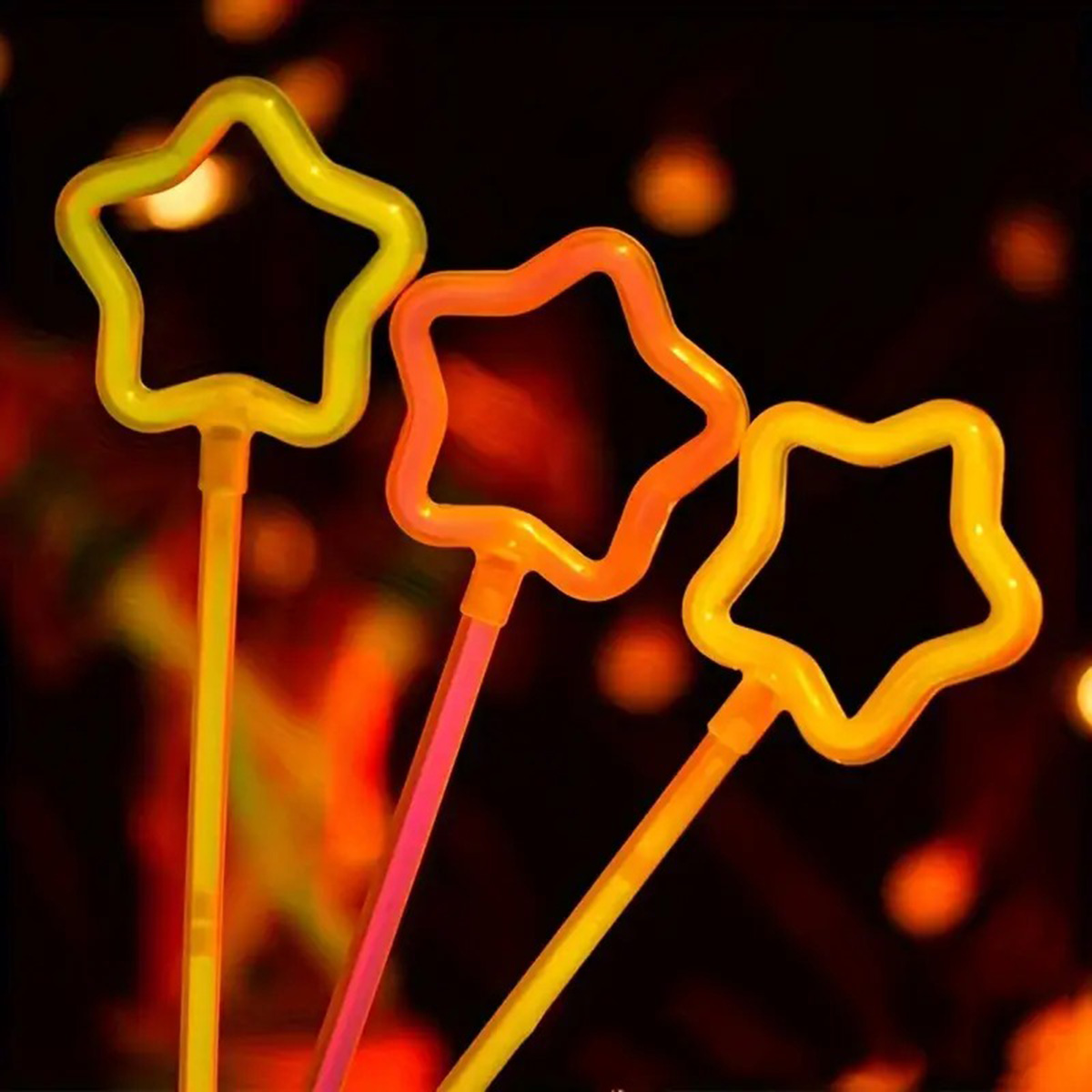 Glow Stick Yıldız Asa Kırılınca Yanan Yıldız Çubuklar 6 Renk 6 Ad