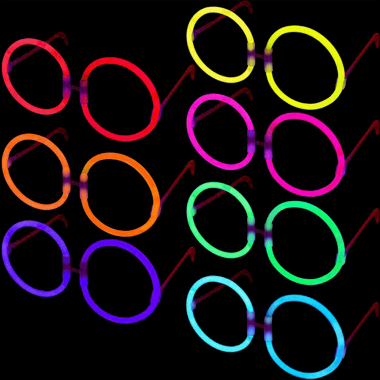 Glow Stick Yuvarlak Gözlük - Glow Partisi Gözlükleri - Glow Stick