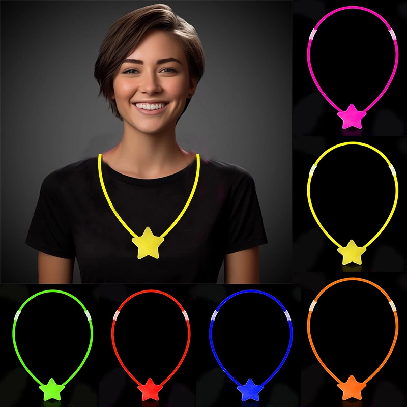 Glow  Yıldız Kolye - Glow Kolye - Glow Stick Partisi Yıldız Kolye