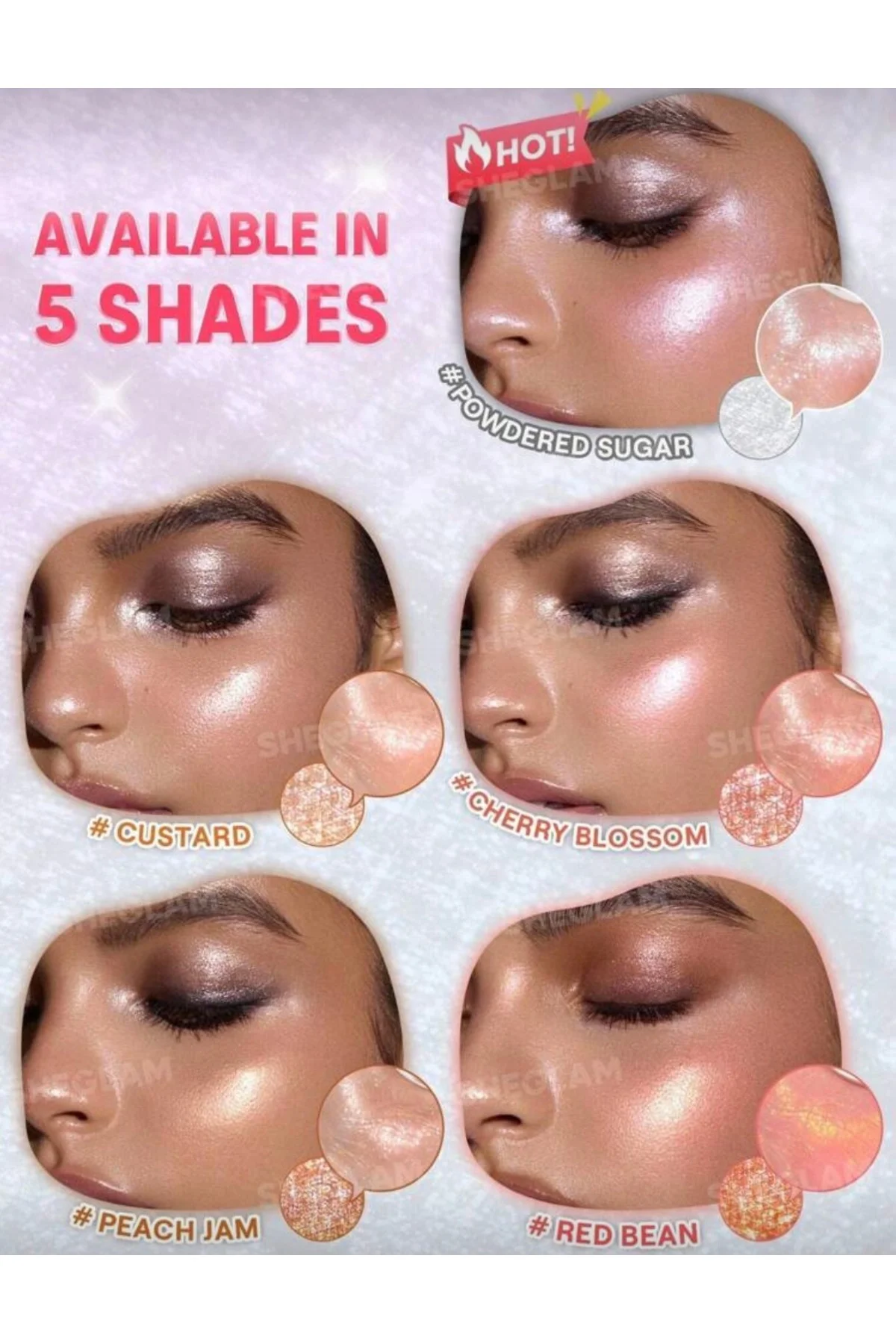 Glowchi Bouncy Highlighter Cherry Blossom Işıltılı Aydınlatıcı(Açık pembe alt tonlu )