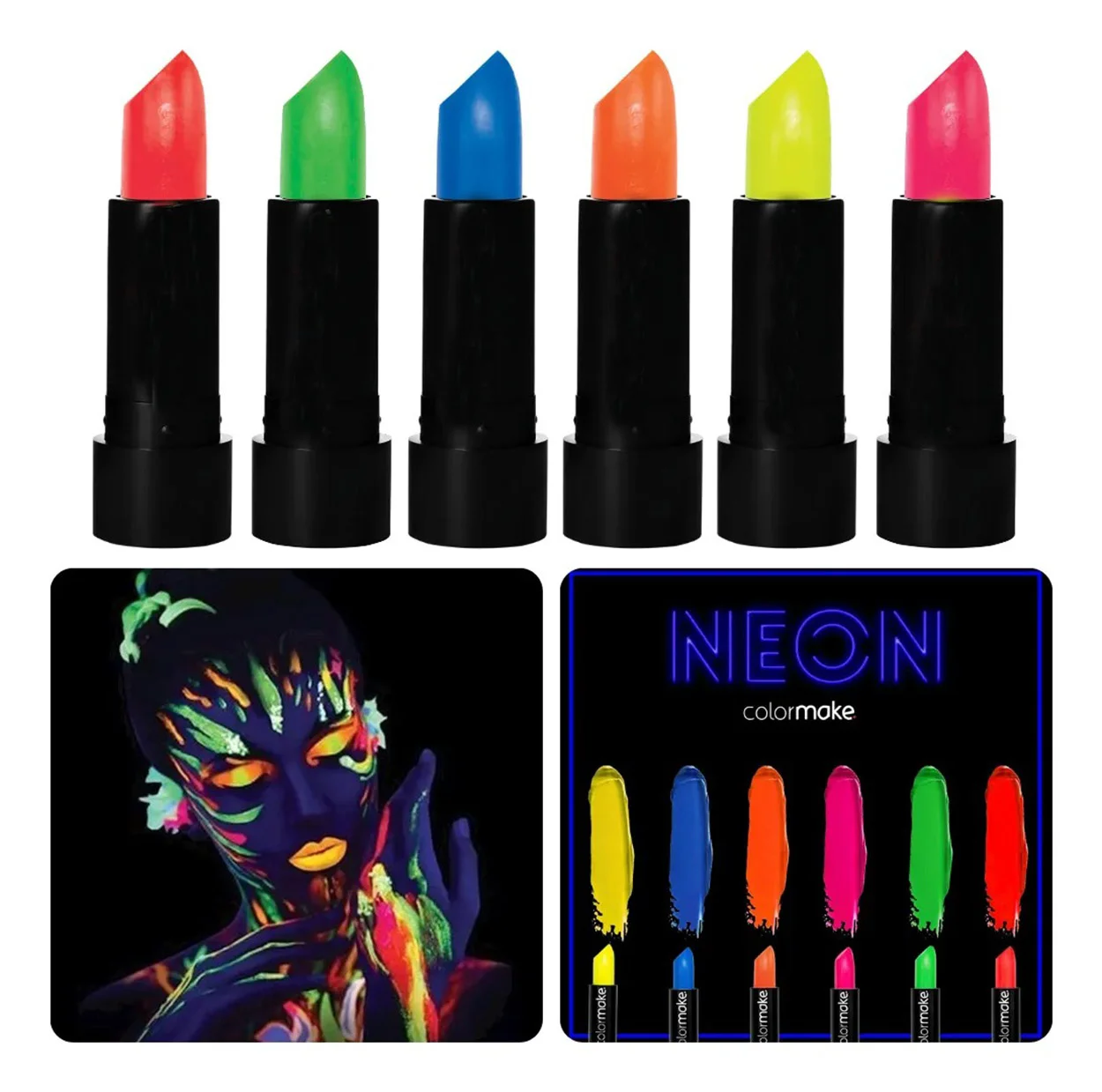 Glowpaint 6 Lı Neon Boya Uv Işıkta Parlayan Makyaj Seti 5224 Diğer