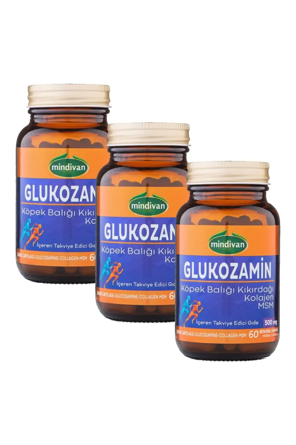 Mindivan Glukozamin Köpek Balığı Kıkırdağı Kolajen Msm 60 Kapsül X3 Adet