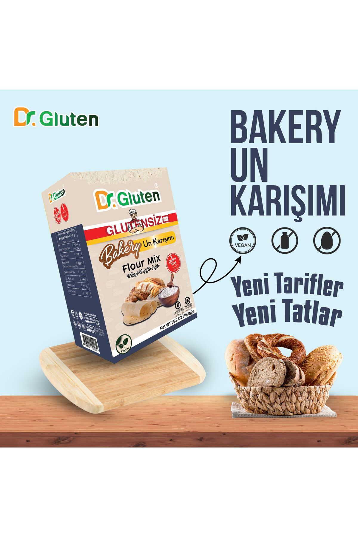 Glutensiz Bakery Un Karışımı Flour Mix 1 KG Ekmek Unu