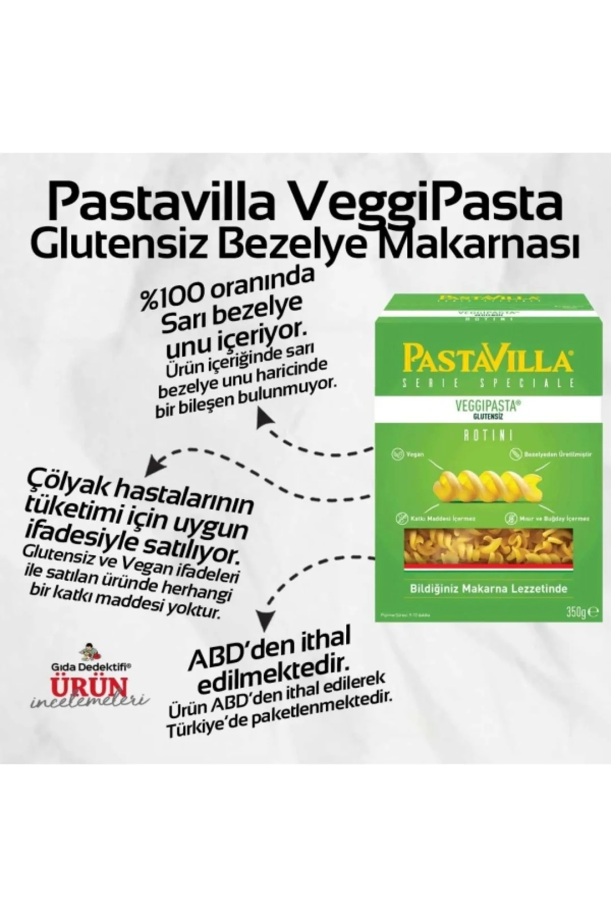 Glutensiz Bezelye Makarnası 350 gr Fiyatı, Yorumları ve Özellikleri