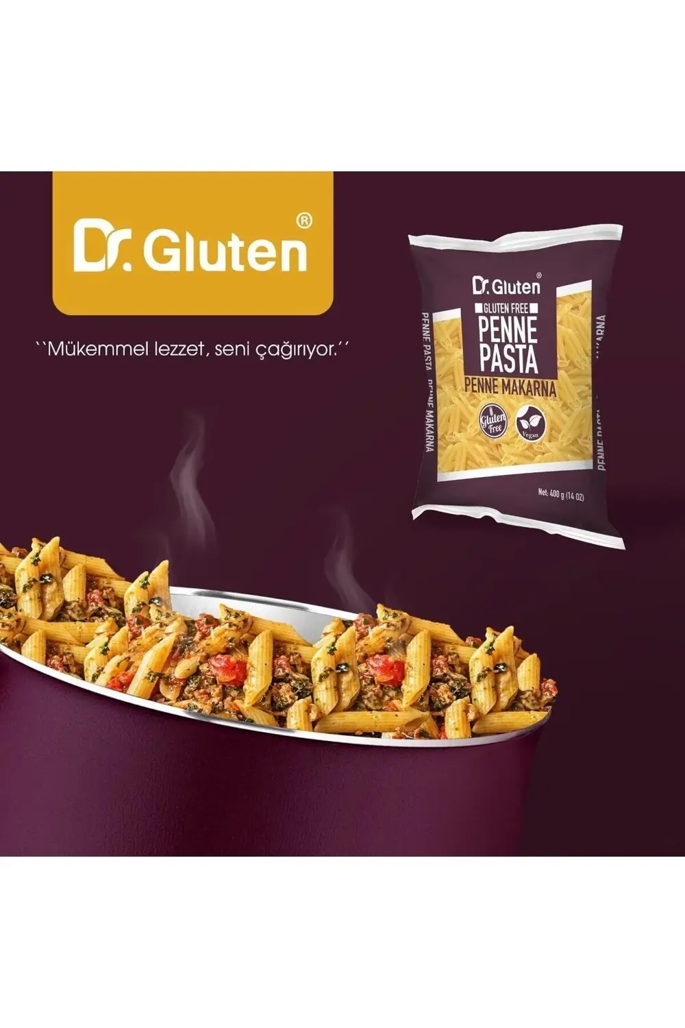Dr.Gluten Glutensiz Boru Makarna 6'Lı Set (Penne) 400 Gr X 6 Adet