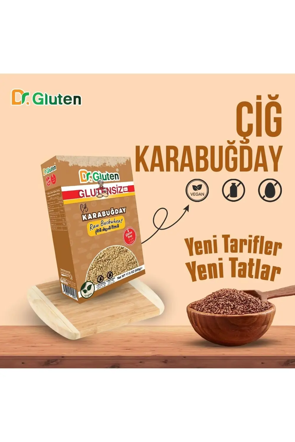 Dr.Gluten Glutensiz Çiğ Karabuğday Raw Buckwheat 500 G