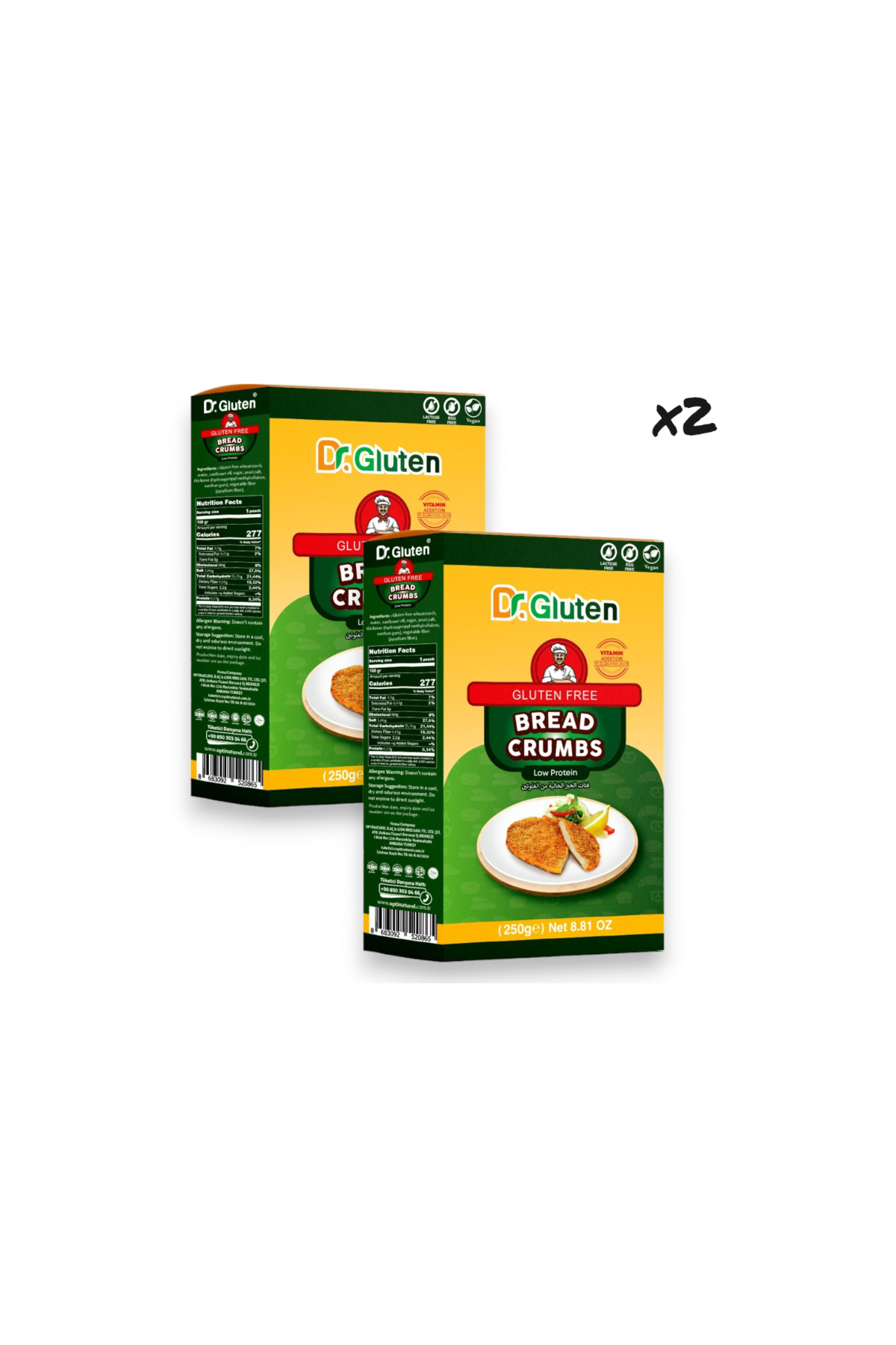 Dr.Gluten Glutensiz Galeta Unu 250 Gr Bread Crumbs 2 Adet