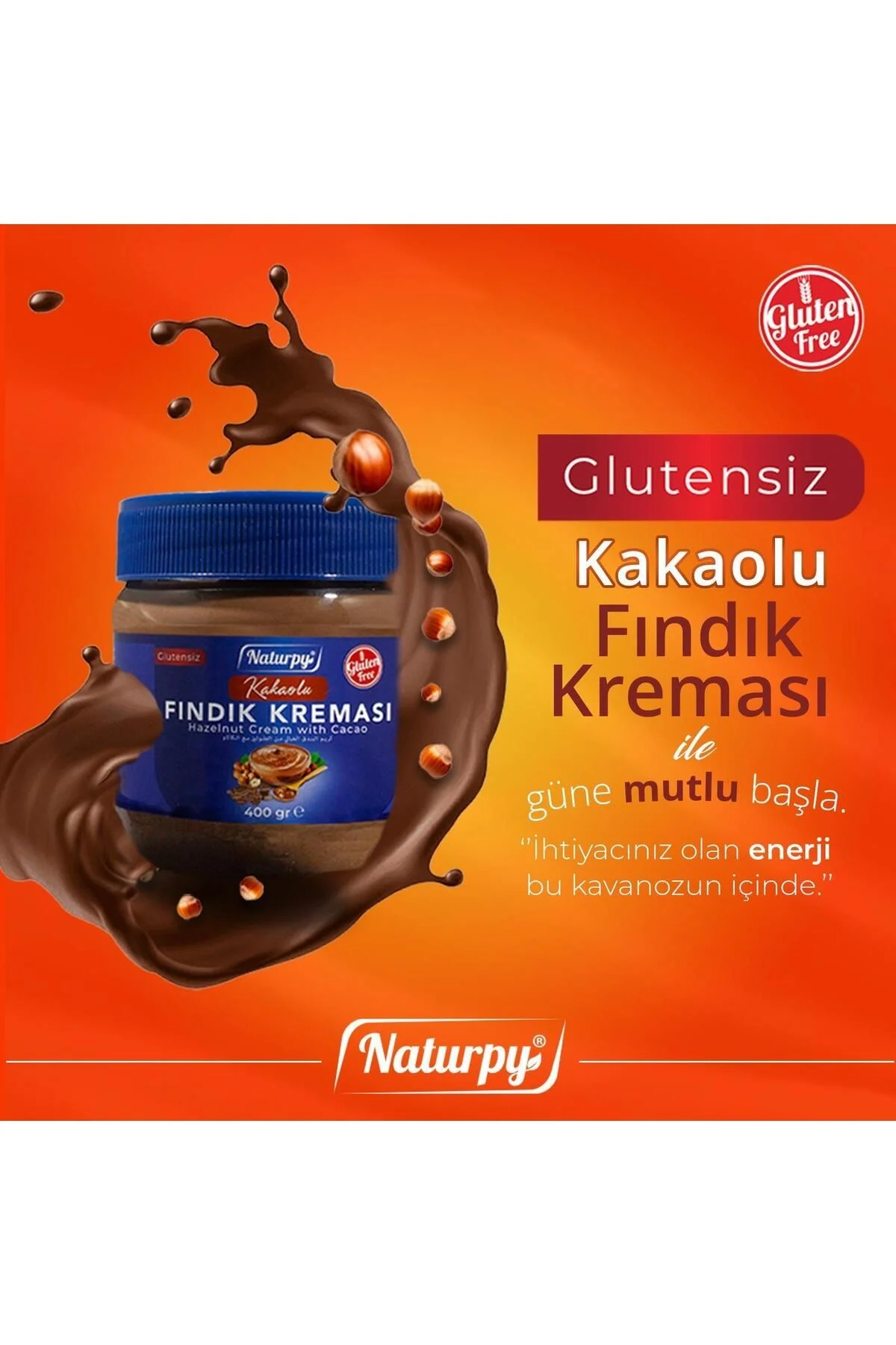 Glutensiz Kakaolu Fındık Kreması Gluten Free Hazelnut Cream 400 g Glutensiz Kakaolu Fındık Kreması Gluten Free Hazelnut Cream 400 g - Görsel 3