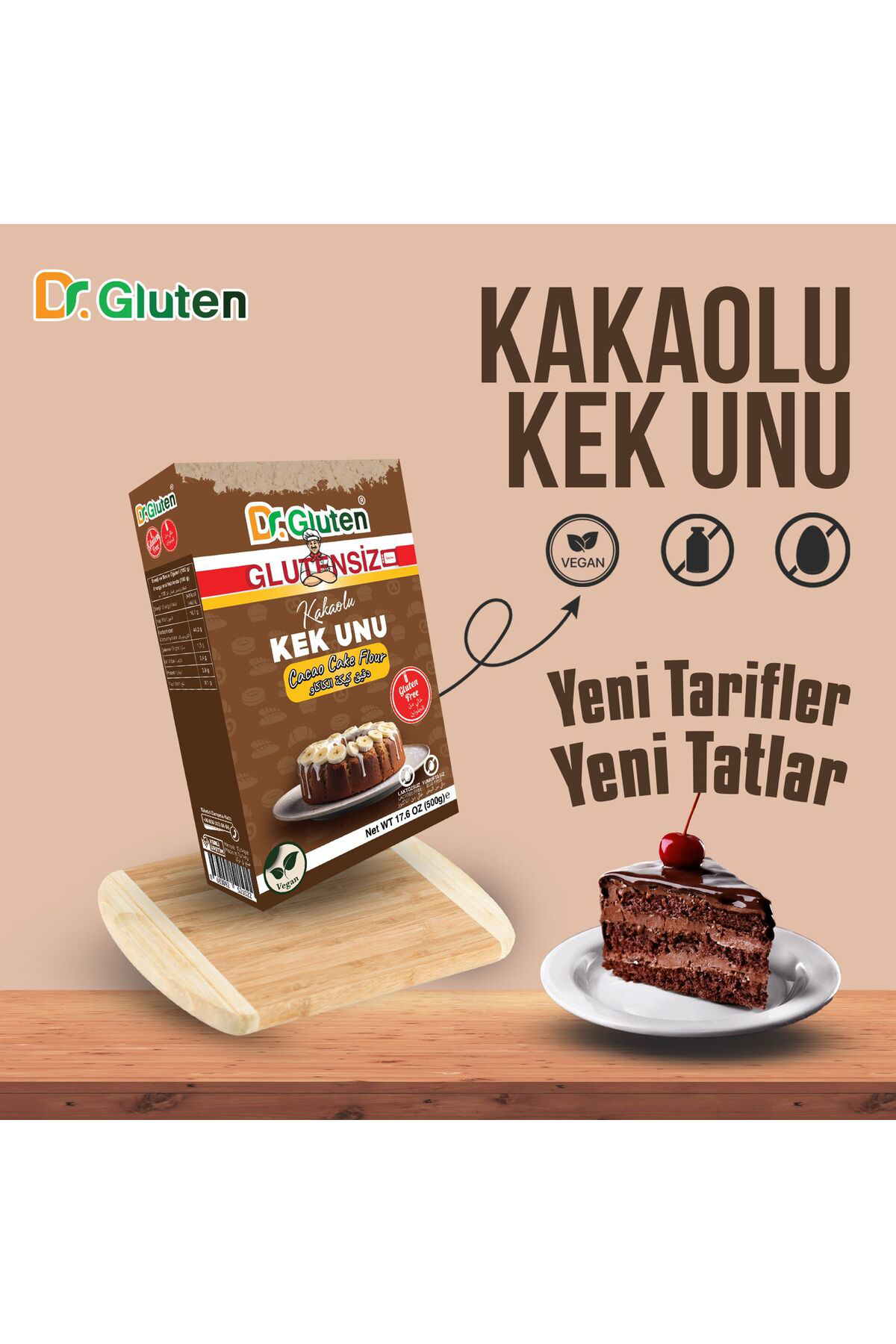 Glutensiz Kakaolu Kek Unu Cacao Cake Flour Gluten Free Vegan