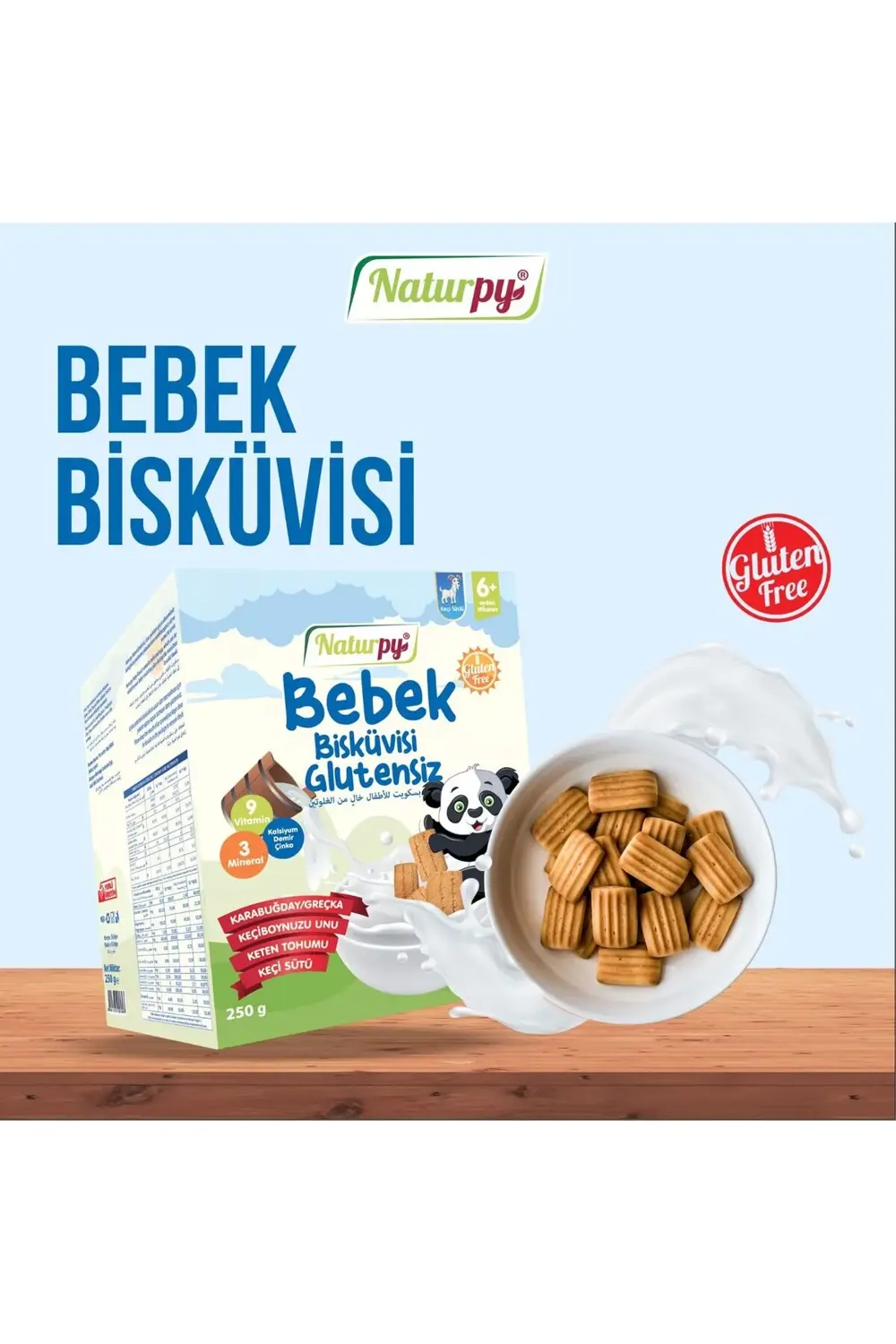 Glutensiz Keçi Sütlü Bebek Bisküvisi 250g