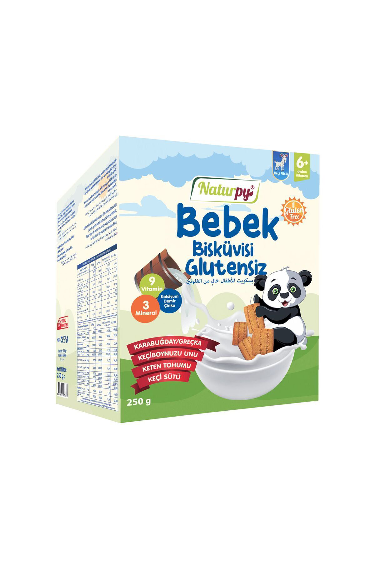 Glutensiz Keçi Sütlü Bebek Bisküvisi 250g