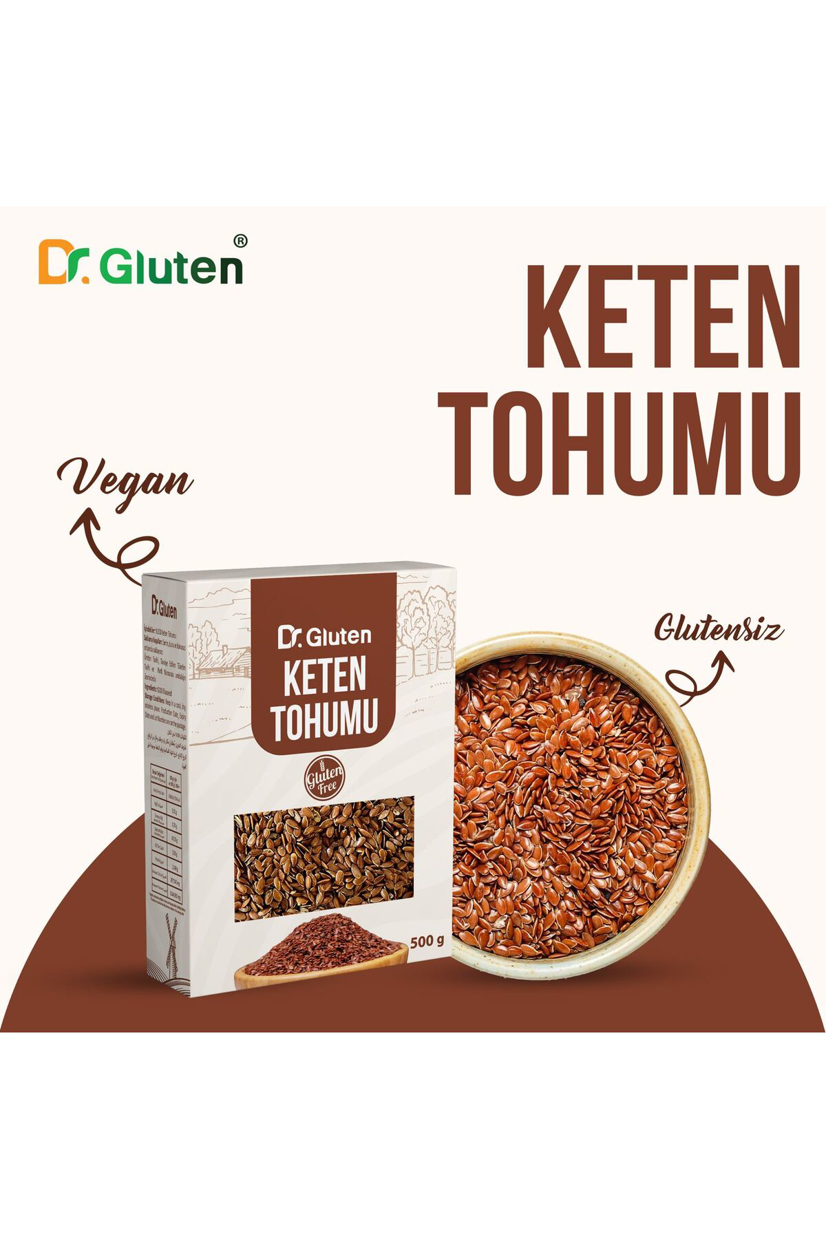 Glutensiz Keten Tohumu 500 Gr Gluten Free
