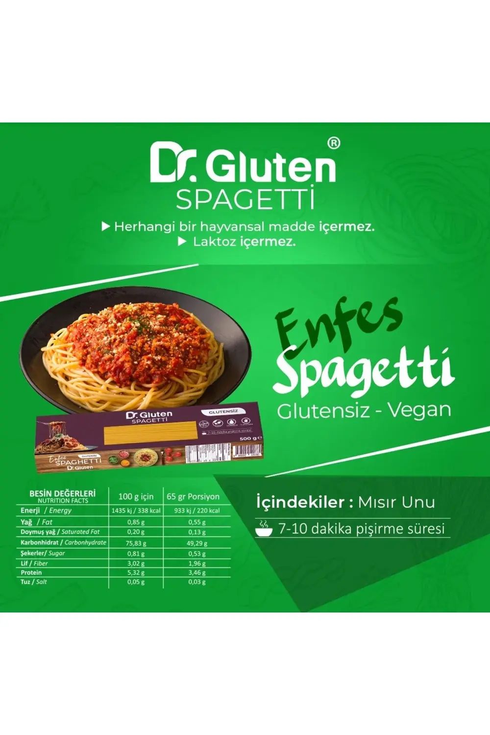 Dr.Gluten Glutensiz Makarna Spagetti Makarna 400 Gr.